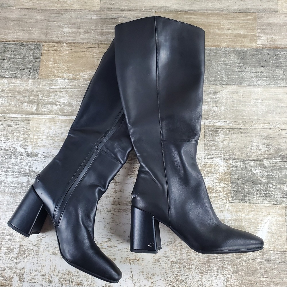 Sam Edelman Billie Womens Knee High Boots Sz 7 M Wide Calf Black Leather